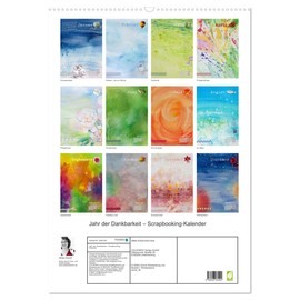 Jahr der Dankbarkeit – Scrapbooking-Kalender (Wandkalender 2026 DIN A2 hoch), CALVENDO Monatskalender: Collagen mit Aquarell-Hintergründen für persönliche Notizen (CALVENDO Glaube)