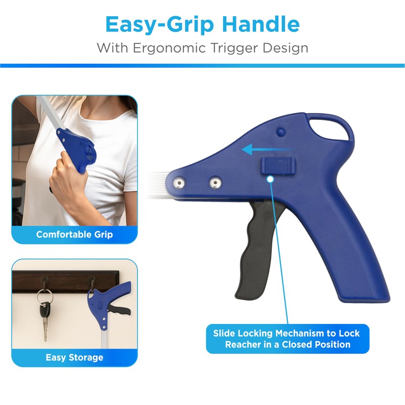 NOVA 32” Folding Reacher Grabber Tool – Lightweight Suction Grip