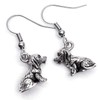 Puppy DOG Charm Earrings - Tibetan Silver 3D Charms on