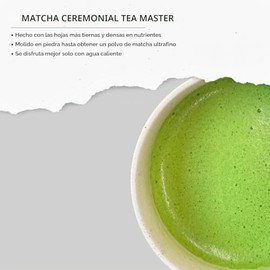 FKRO Tea Masters Organic Ceremonial Grade Matcha Té en polvo  1 cosecha seleccionada artesanalmente  Molido con piedra, flujo de aire mensual de