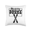 Manifesting Snowy Peaks Skiing Themed Throw Pillow