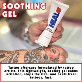 HEALer Tattoo Aftercare Gel with Aloe & Vitamin E Moisturizer for New Tattoos & Piercings - Non-Greasy, Fragrance-Free - 3oz