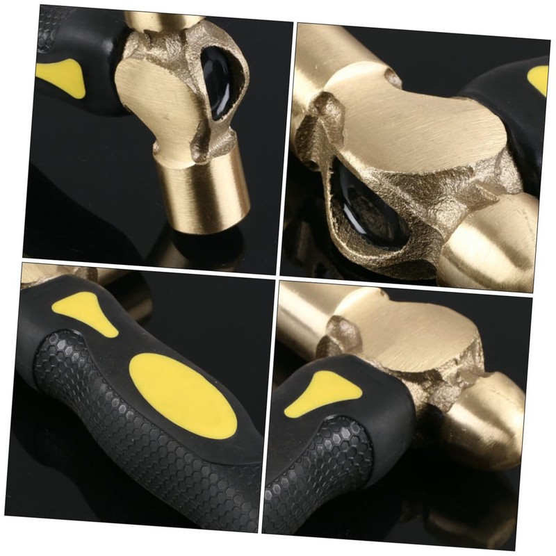 TEHAUX Handle Brass Stamping Hammer Jewelry Making Tool with Round