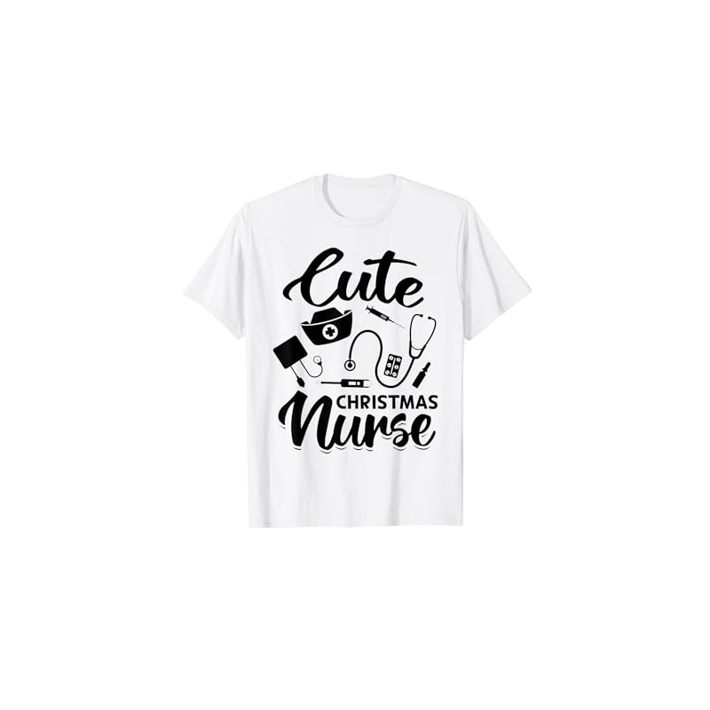 Cute Christmas Nurse T-Shirt, White