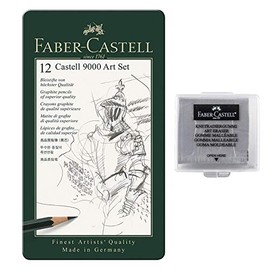 Faber-Castell 119065 – Pencil Castell 9000, Set of 12, Art Set, Contains 8B – 2H pencils