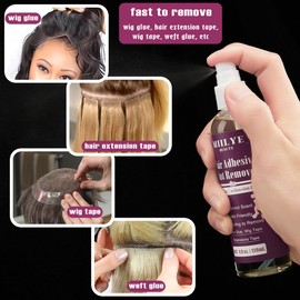 Hair Adhesive Fast Remover 4oz/120ml, Tape in Extension Remover, Wig Glue Remover Spray to Remove Hair Tape and Wig Glue
