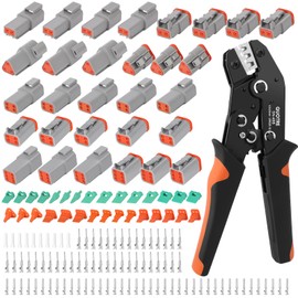 QUOTRE Pack of 151 German Car Connectors, 2/3/4/6 Pin Connector, Waterproof, with Crimping Plier, Cable Quick Connector Plug, German Connector Kit for Car, Motorcycle, Truck, Boat