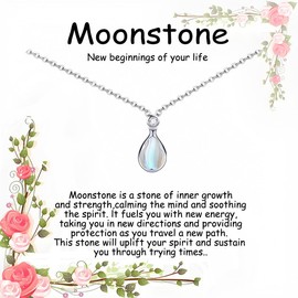 New Beginnings Moonstone Necklace Gifts for Women Divorce Farewell Coworker Leaving Goodbye New Job Healing Gifts for Her