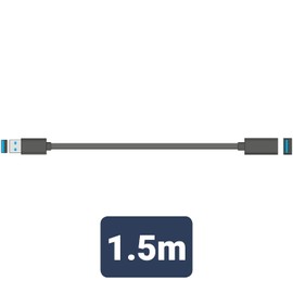 AV:LINK | USB Type-A Plug to USB Type-A Socket Extension Lead Male to Female | 1.5 Metre