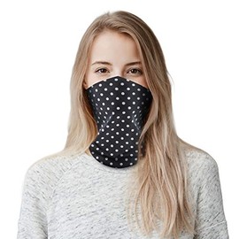 Adult Neck Gaiter Face Scarf/Neck Cover/Face Cover For Sun Dust Cycling Hiking Sports,Black Polka Dot,0