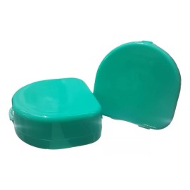 Dental Caja Para Guarda Portaguarda Acetatos Aparatos Ortodoncia Color Verde Menta