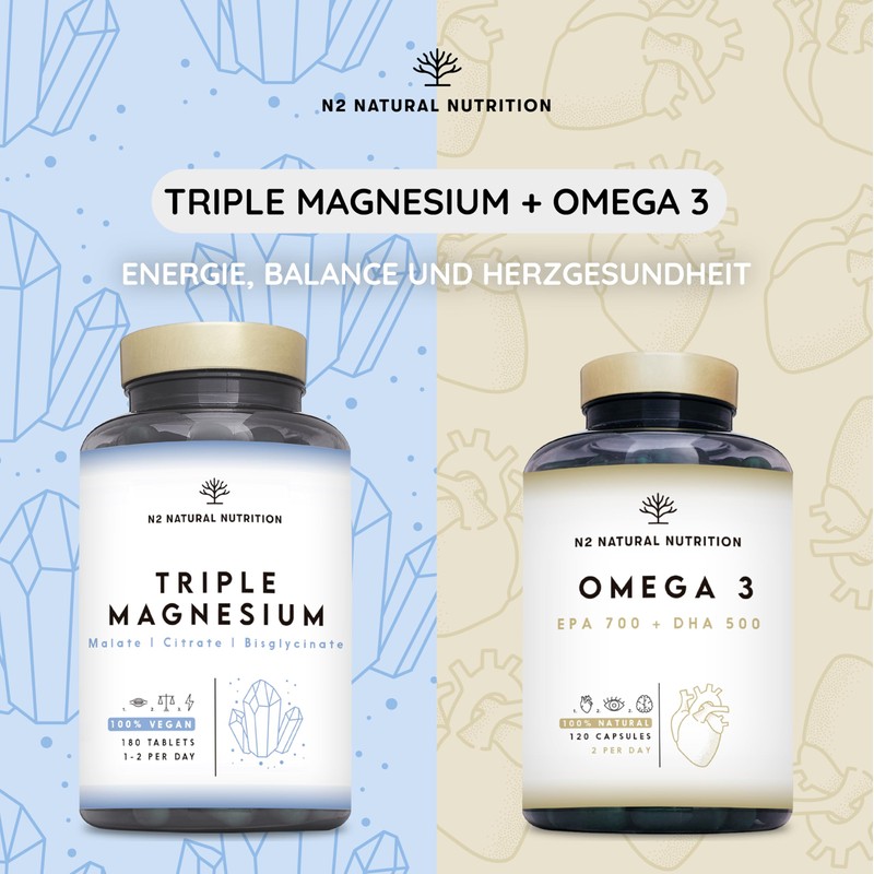 Triple Magnesium. 180 Kapseln. N2 Natural Nutrition