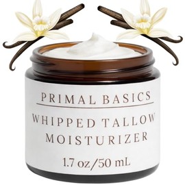 Bálsamo corporal/humectante de sebo de res con vainilla batida, 100% alimentado con pasto, terminado con pasto, para rostro, cuerpo, piel grasa, seca 
