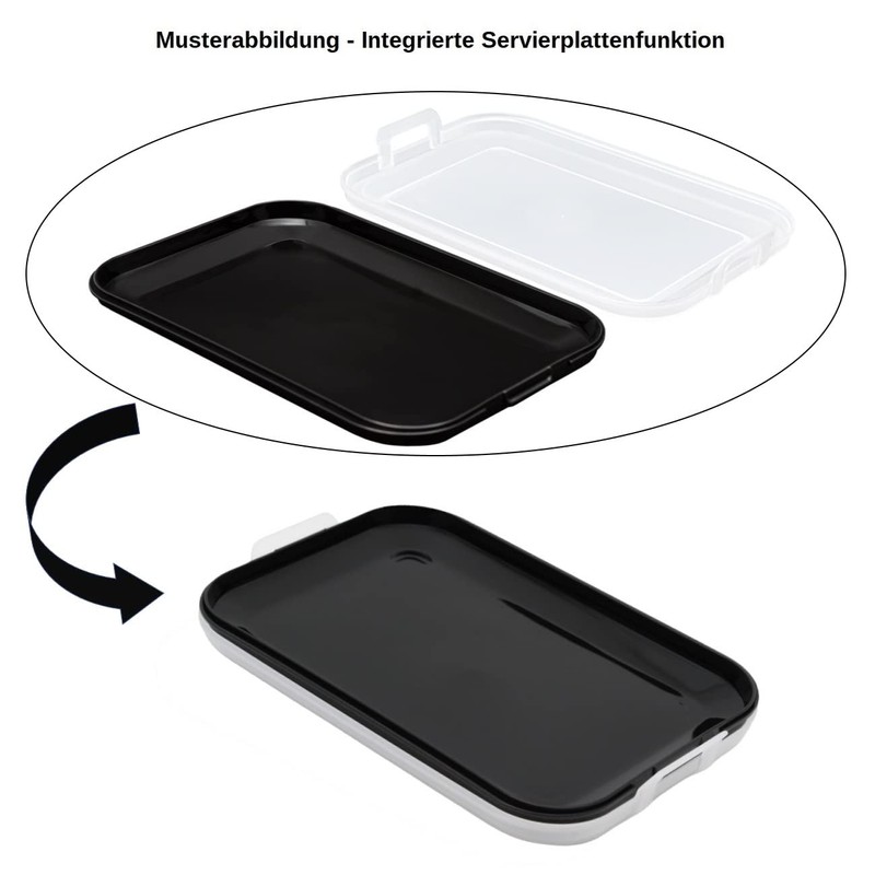 Set of 3 Food Storage Containers with Integrated Serving Plate,