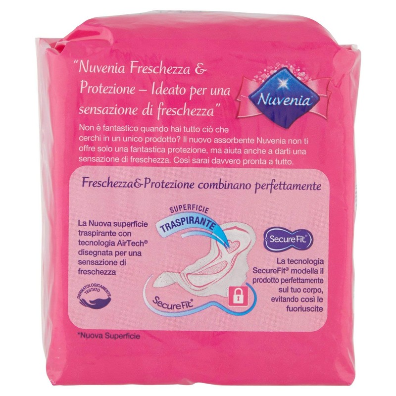nuvenia Damenbinden mit Flügeln, normal mit SecureFit Ultra Dünn – 14 Damenbinden