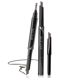 BLUE LOVE Eyebrow Pencil with Spoolie Brush, Long-Lasting Makeup Eyebrow Pen for Women, Drawing Eye Brow Pen Natural Daily Look with a Replace (03# Light Coffee Color)