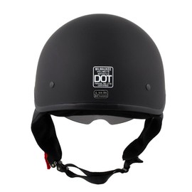 Milwaukee Helmets MPH9718DOT Dot Approved Matte Black 'Momentum' Half Face Motorcycle Helmet for Men and Women Biker w/ Drop Down Tinted Visor - Small