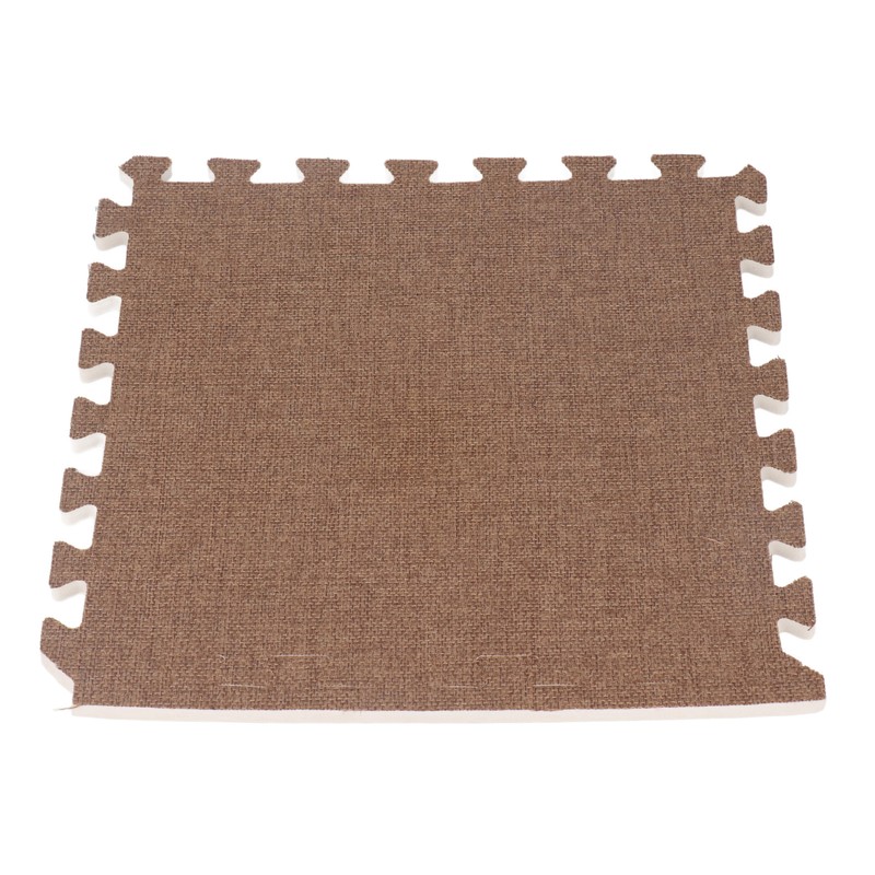 10pcs Cotton Linen Interlocking Carpet Tiles Anti Slip Floor Protection