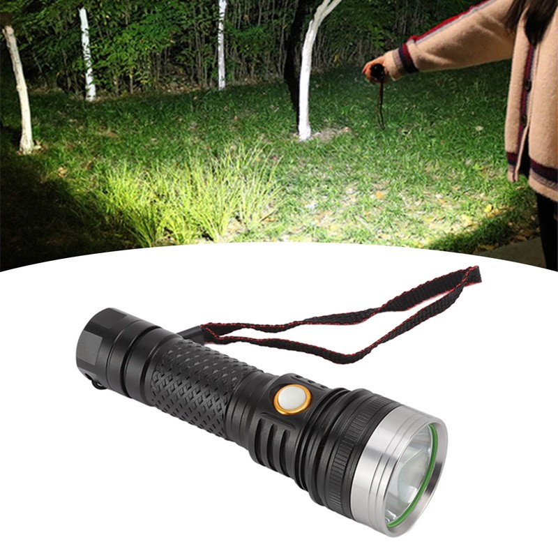 LED Flashlight 2 Levels High Brightness SST40 Wick White Light