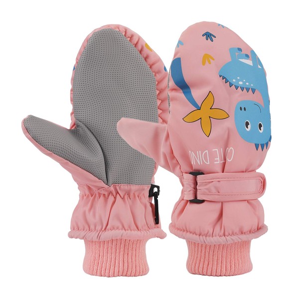 QKURT Kids Ski Gloves, Winter Windproof Snow Mittens Thermal Insulation