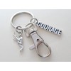 Martial Arts Keychain with Kicking Student Charm, Courage Charm, and