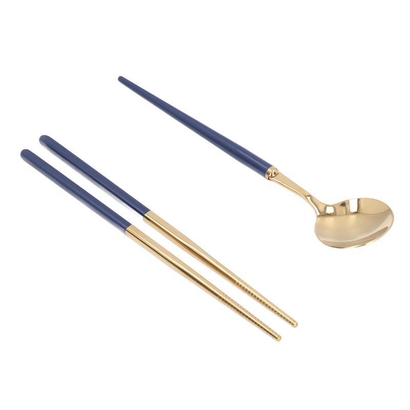 Stainless Steel Flatware Set Reusable Utensils Set Student Cutlery Storage