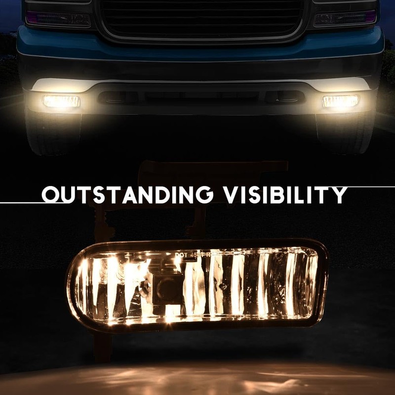 DOTCOM Fog Lights Compatible with Chevy Silverado 1500/2500 1999-2002/Fit Chevy