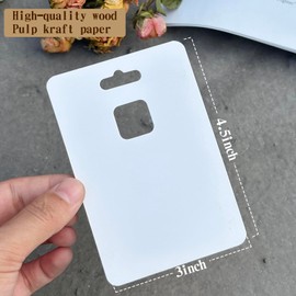 100PACK Badge Reel Display Cards Packaging, Fits Alligator and Belt Clips, Retractable Name Badge ID Holders, Blank Hanging Cardstock Holder with Clear Self-Seal Bags (White)