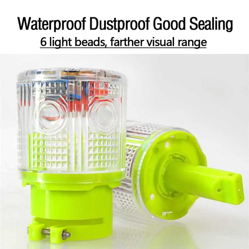 LEDHOLYT Solar Strobe Warning Light, Super Bright Single Column Solar