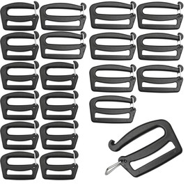 20 hebillas de conexión de correas de gancho en G, ajustables de plástico Tri-Glide, clips de botón para mochila, clip de conexión, hebilla de cinturón con cierre abierto para mochilas, bolsas