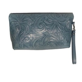 Patricia Nash Valerie Tooled Leather Foldover Clutch Wristlet, Safflower Blue, Safflower Blue
