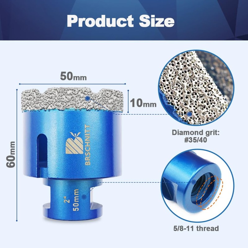 2 Inch Diamond Core Drill Bit for Porcelain Tile Ceramic
