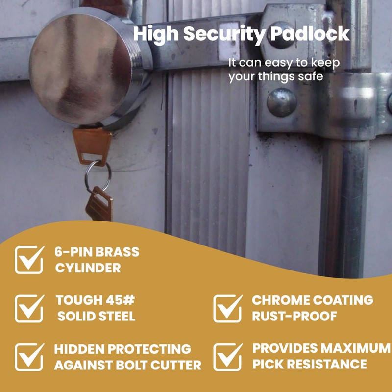 4 Pack Hidden Shackle Padlock Keyed Alike Heavy Duty Trailer