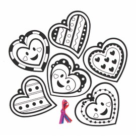 Baker Ross AX928 15 Pcs Heart Decorations Ornaments for Coloring Crafts for Kids Ideal for Art Activities