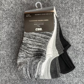 Champs Sports Women's Low-Cut Socks No Show Medium 5 Pack Cushioned - CSG Black White
