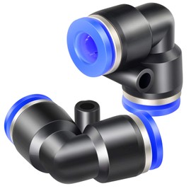 TAILONZ PNEUMATIC Blue Elbow 5/16 inch Tube OD 90 Push to Connect Tube Fittings Push Lock PV-5/16 (Pack of 10)