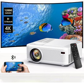 Mini Projector | 4K Support 200" Giant Screen | 500 ANSI Lumens, Bluetooth 5.2 | Portable Outdoor Movie Projector Compatible with TV Stick/Phone/HDMI/PC | Built-in HiFi Speaker | indoor & outdoor use