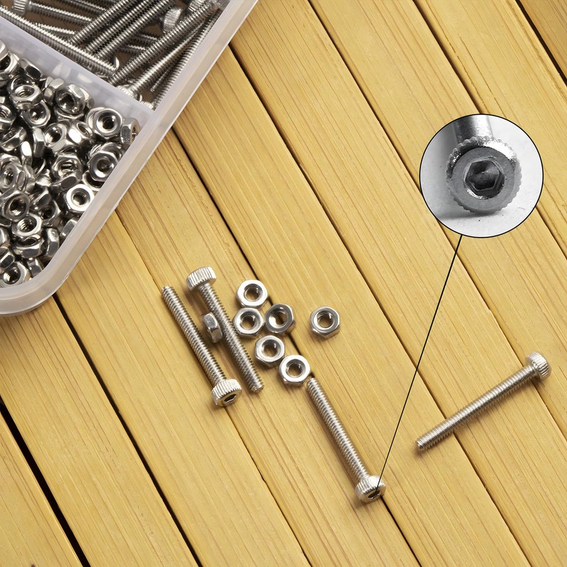 Zmbroll M2 Hex Socket Head Cap Screw 945Pcs Machine Screws