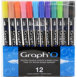 graph' O go00240 Essential Set of 24 Markers 12 marqueurs mixed colours