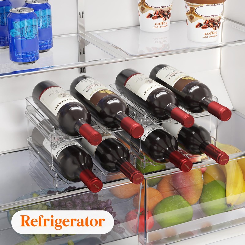 Lifewit Plastic Stackable Wine Rack for Refrigerator, Cabinet, Countertop,Wine Bottle
