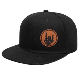 Flat Brim Hats for Men - Gothic Style Skull hat Leather Pattern - Hip-Hop Snapback Hat Skeleton Hats for Men-Skeleton Rock