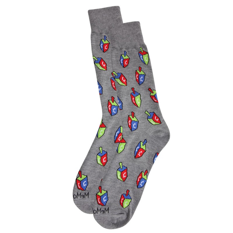 MeMoi - Calcetines coloridos para hombre Hanukkah Dreidel, Negro -,