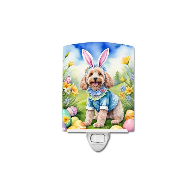 Caroline's Treasures Cockapoo Easter Egg Hunt Ceramic Night Light Compact,