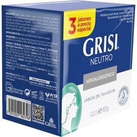 GRISI Neutro Jabón Tripack, 150 gr, blanco