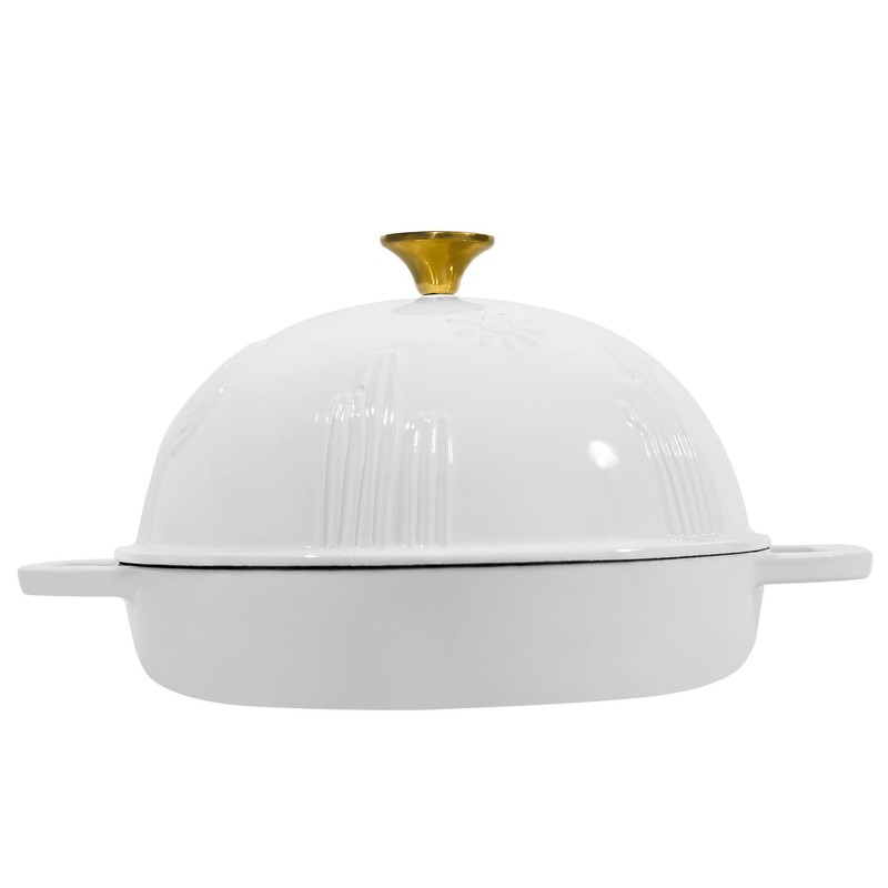 Flavehc Bread Oven Cast Iron Bread Dutch Oven with Cloche