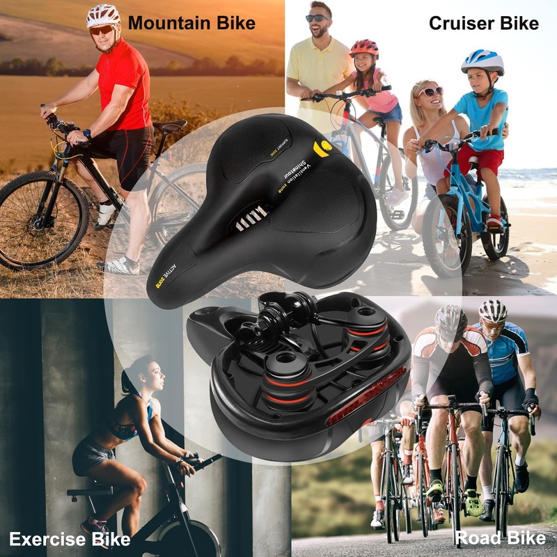 Qcdou Bicycle Saddle Men Women Comfortable Gel Ergonomic Bicycle Saddle