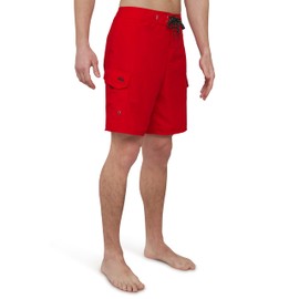 Quiksilver Men's Standard Swimwear Regular Fit Fixed Waist UPF 50 Quick Dry Board Shorts, Quik Red-22 Outseam