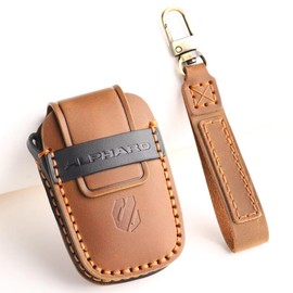 【LEXLEY New Model Key Case Released】Toyota ALPHARD 30 Series 40 Series Dedicated Genuine Leather 6-Button Key Case Leather Key Cover Keychain Smart Key Case with ALPHARD Logo Scratch Protection Custom