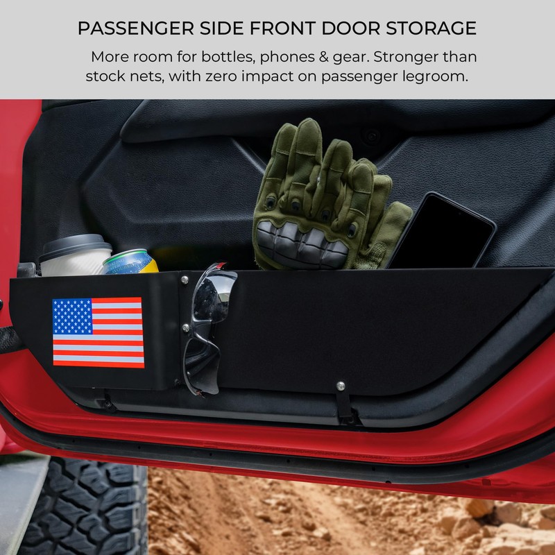 2 Pack Metal Front Door Storage Pockets Compatible with Wrangler