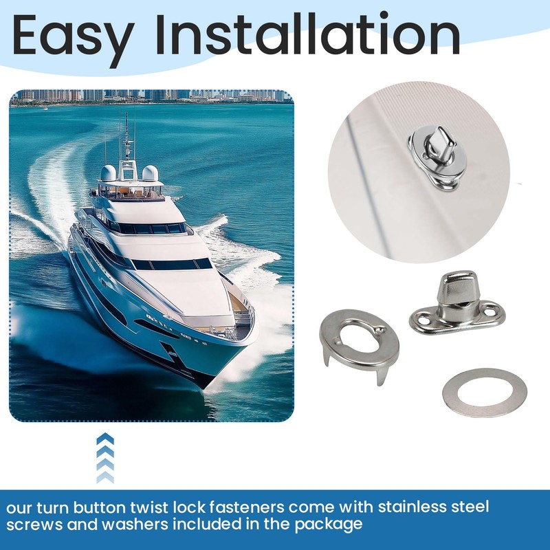 FutureHight 20 Sets Marine Grade Twist Lock Fasteners Rotary Knob